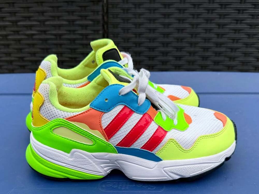 Adidas Yung-96 J Size 5 Multi-Color Neon Sneakers EE4409